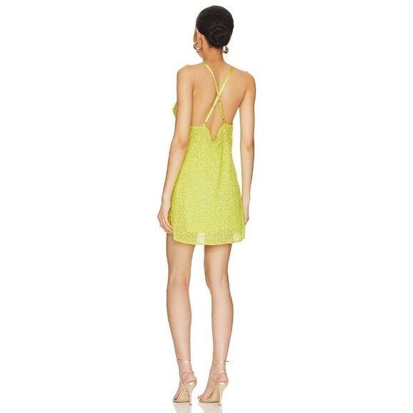 Show Me Your Mumu Suzanna Slip Dress in Lime Sequins Small Womens Cocktail - Picture 11 of 16